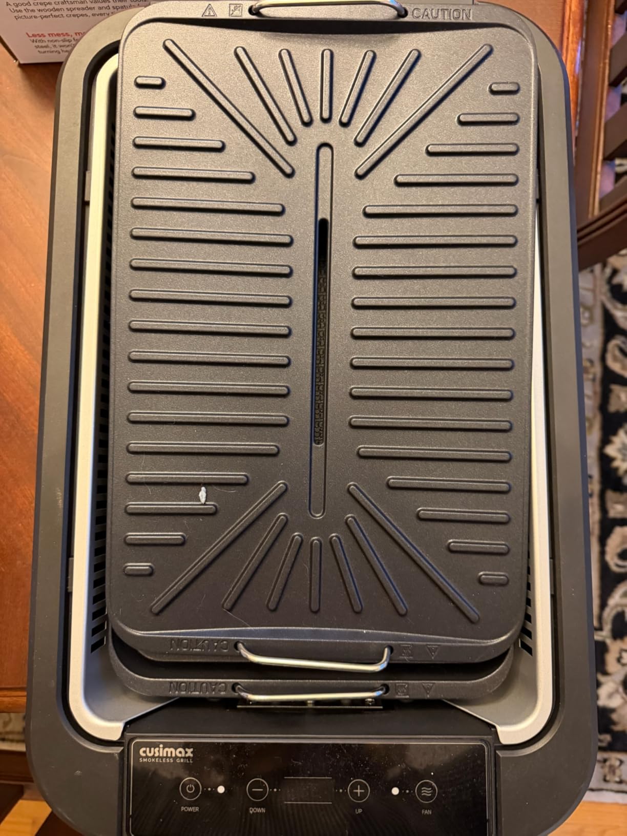 Electric Grill, CUSIMAX Smokeless Indoor Grill & Griddle, Electric Korean BBQ Grill with Turbo Smoke Extractor & REPLACEABLE Filter Sponge, Smart LED Display, Larger Grilling Area, 1500W (New Model) customer photo 1