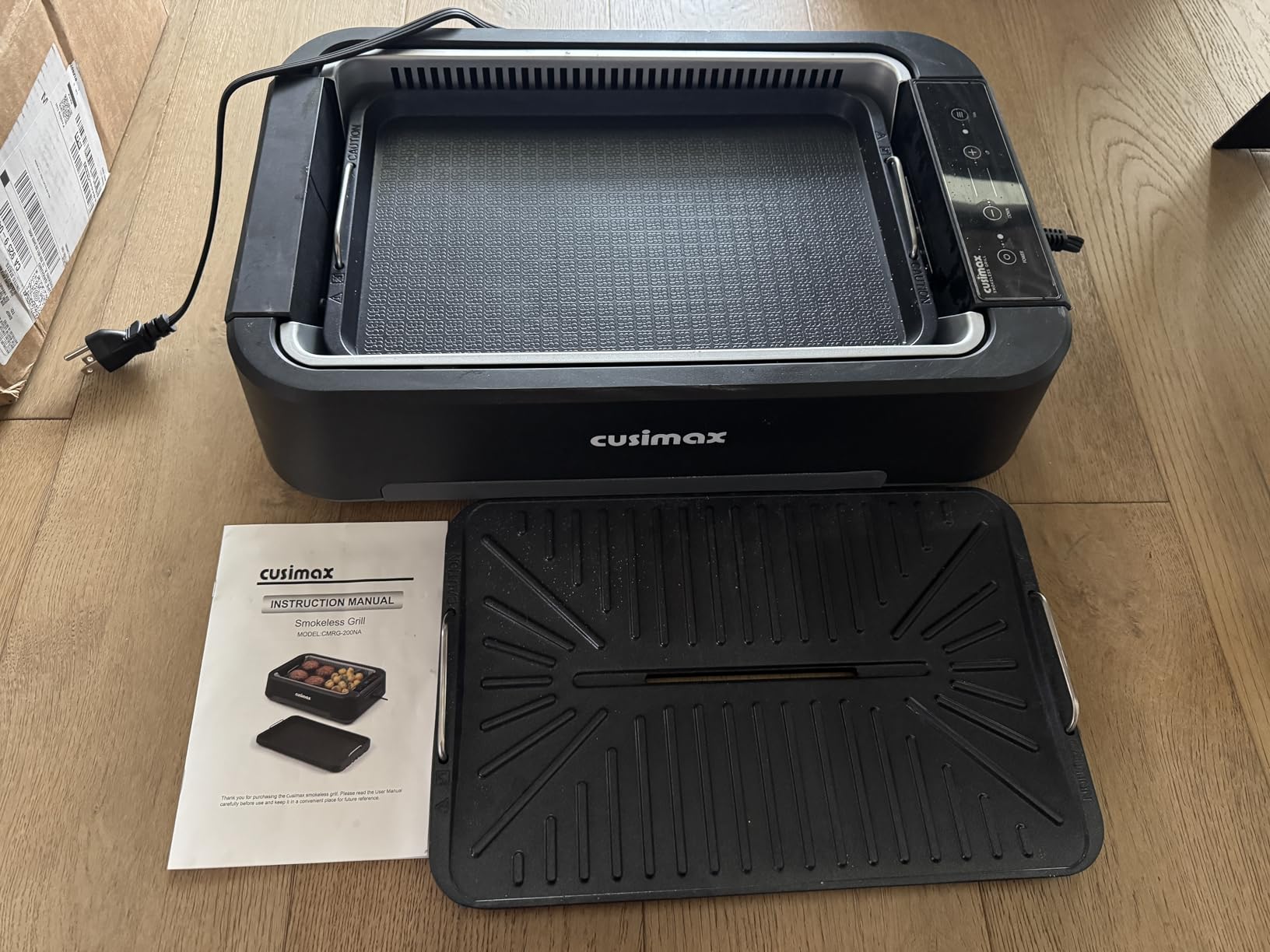 Electric Grill, CUSIMAX Smokeless Indoor Grill & Griddle, Electric Korean BBQ Grill with Turbo Smoke Extractor & REPLACEABLE Filter Sponge, Smart LED Display, Larger Grilling Area, 1500W (New Model) customer photo 2