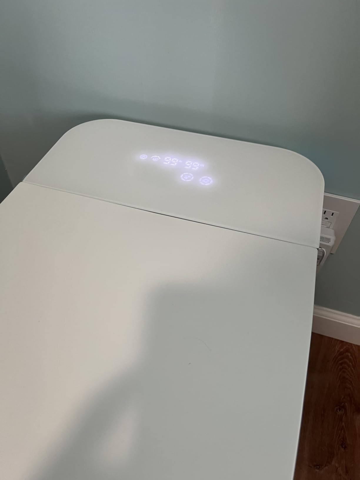 Smart Toilet with Bidet Built in, Elongated Bidet Toilet with Auto Soft Open/Close, Auto Flush, One Piece Toilet with Warm Wash & Dryer, Heated Seat, LED & Night Light, Self-Cleaning, Full/Half Flush customer photo 2