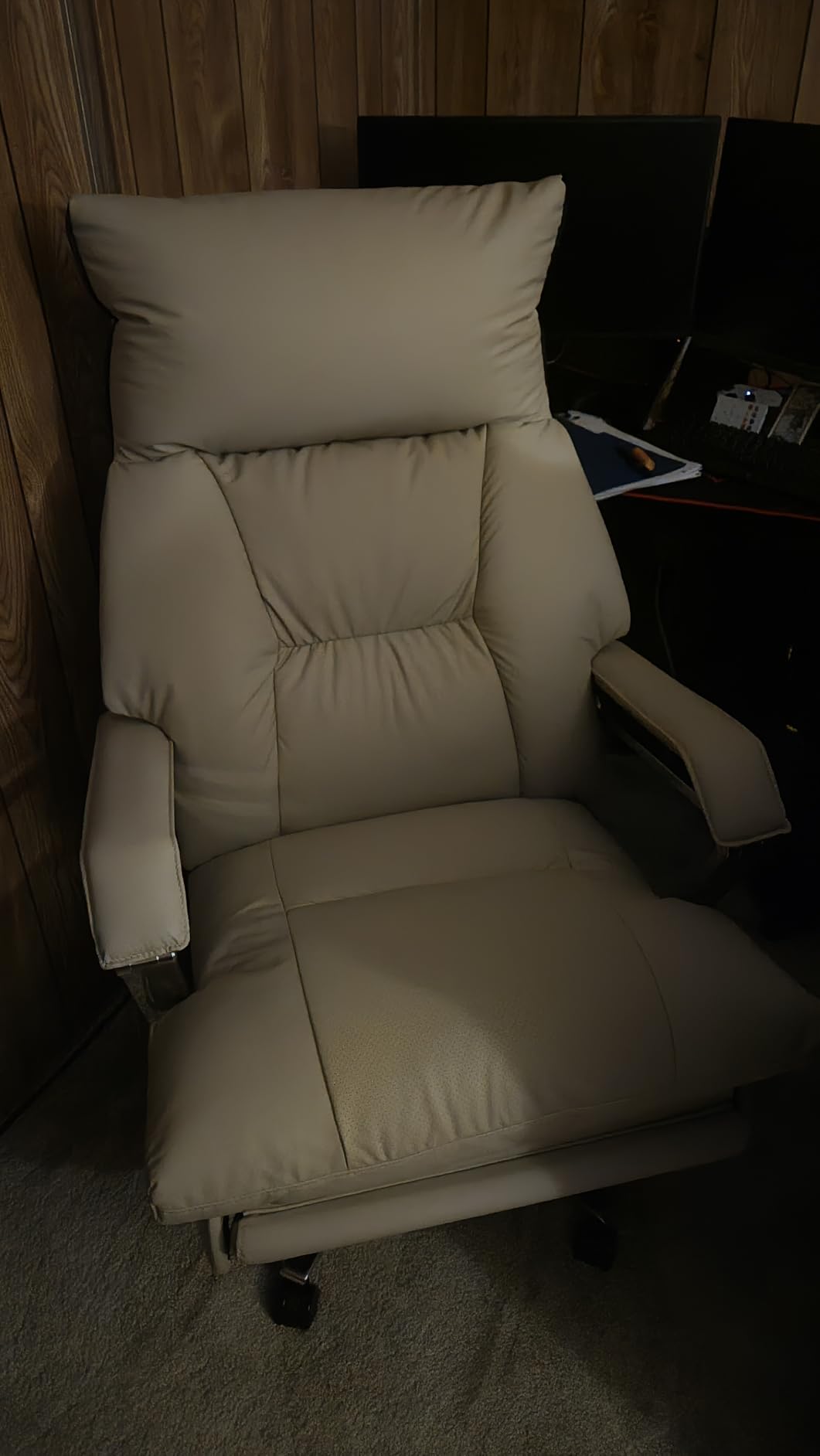 OKUP M80A Dual Motor Electric Executive Office Chair with Heat Massage Ventilation, Comfortable Reclining Office Chair Wide Seat, Ergonomic Leather Home Office Desk Chair (Black, Multi-Functionality) customer photo 1