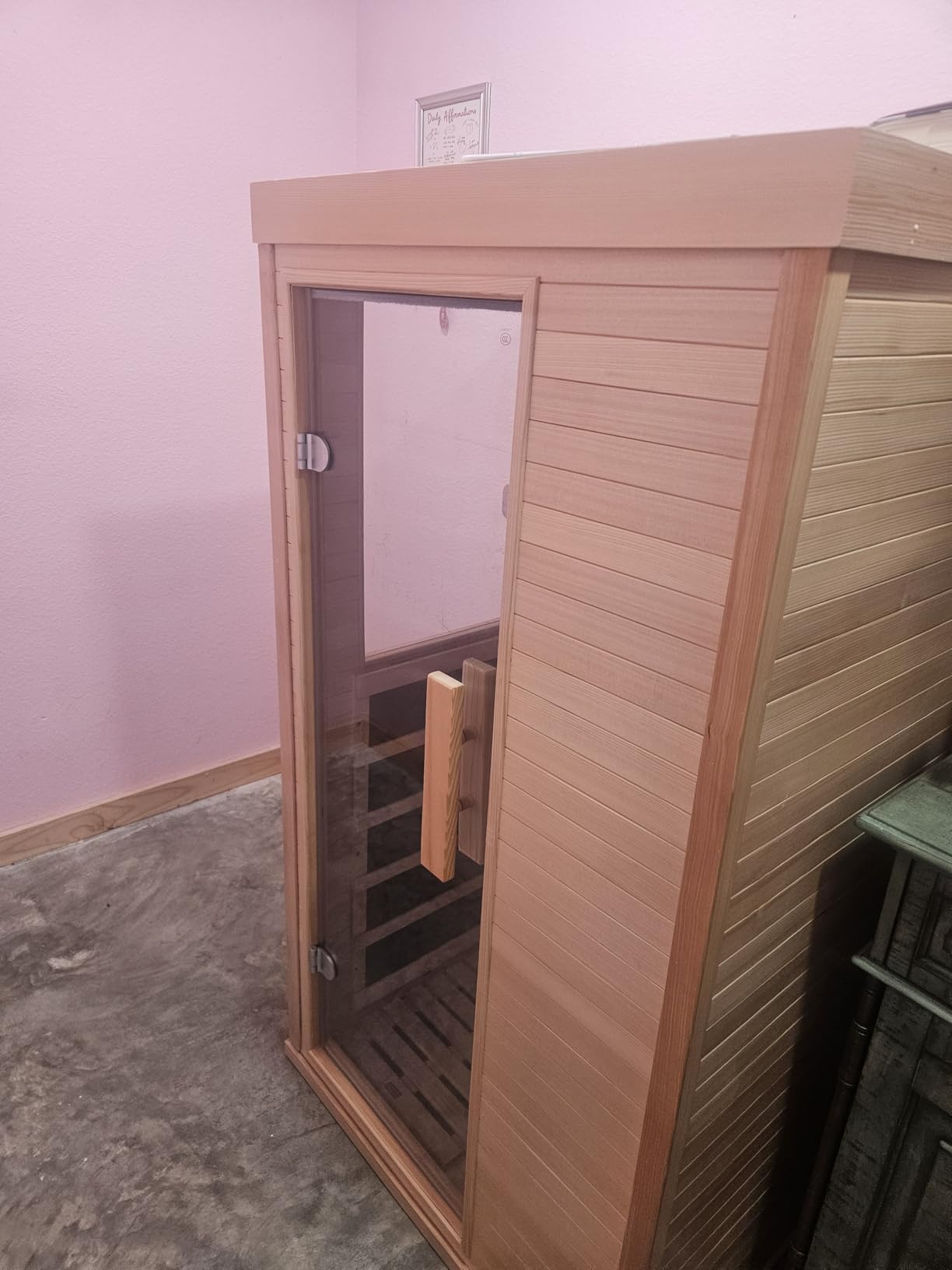 Wood Infrared Sauna, 1 Person Traditional Home Sauna, Canadian Hemlock Indoor Dry Sauna Spa Room for Low EMF with Bluetooth Speakers and Control Panel, 32.67