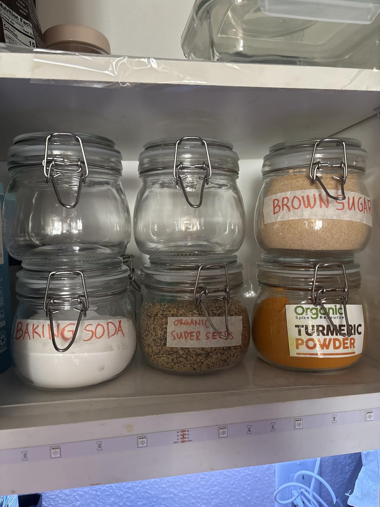 ComSaf Large Glass Jars with Airtight Lids 1.1 Gallon 2 Pack Wide Mouth | BPA-free food-grade glass, wire clamp seal, wide mouth, 138 oz, bulk flour & sugar, rice, kimchi prep, large mason jar customer photo 1
