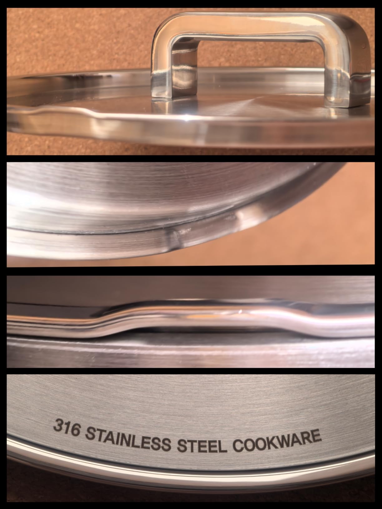 316 Stainless Steel 3.8 Quart Brazier with Lid Stew Pot, Induction Cookware, Dishwasher Safe & Oven Safe, Stay-Cool Silicone Handle customer photo 1