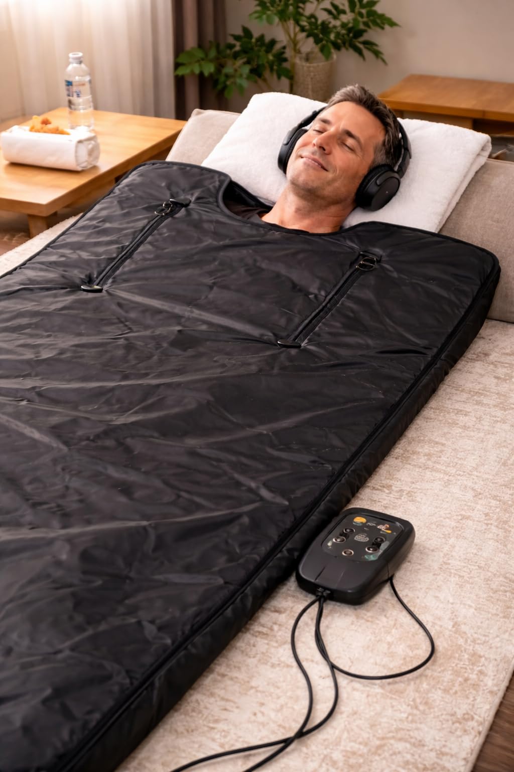 Infrared Sauna Blanket for Home: Premium PU Leather Portable Sauna Blanket Far Infrared Heating Blanket for Full Body Detox & Relaxation - Adjustable 95-167F & 20-60 Min Timer 71 x 31.5Inch customer photo 1