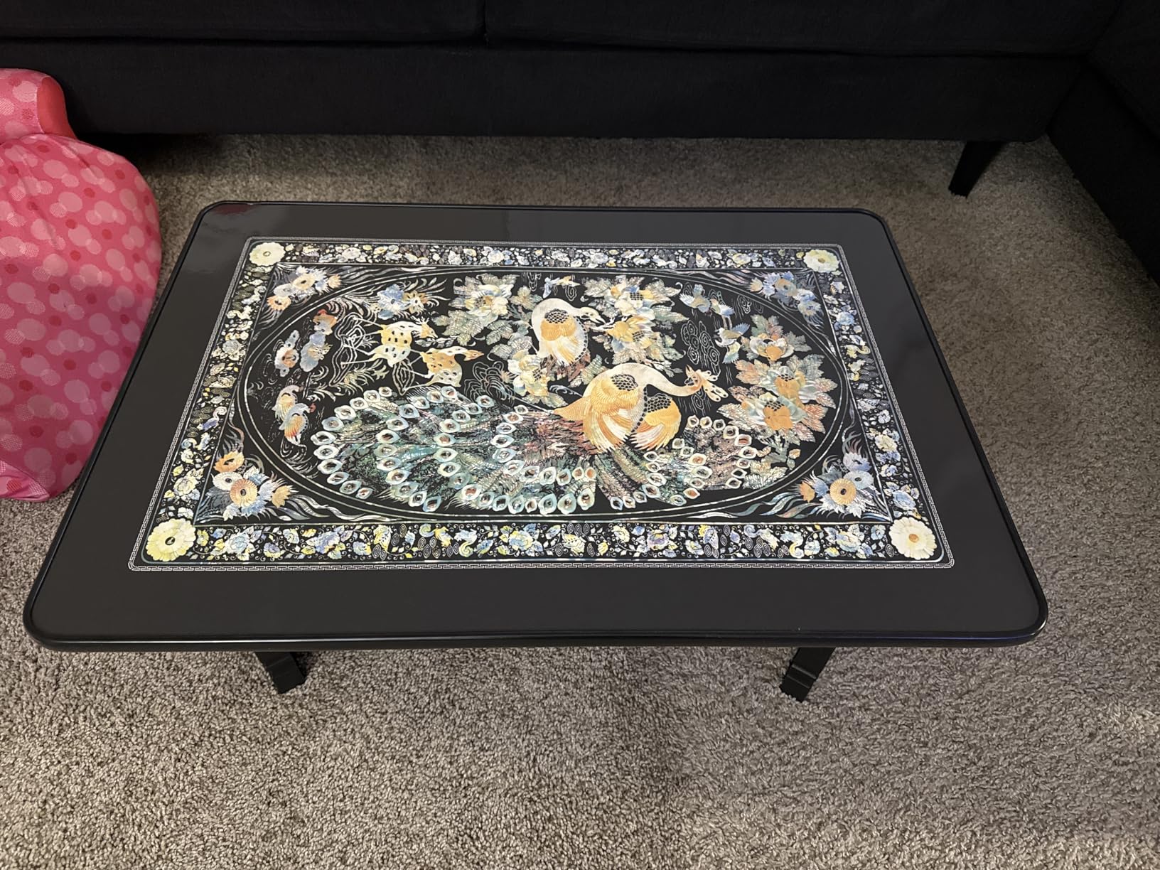 Lightweight Folding Table - Replica of Korean Antique Pearl Style (Laminated Design on Particle Wood) customer photo 1