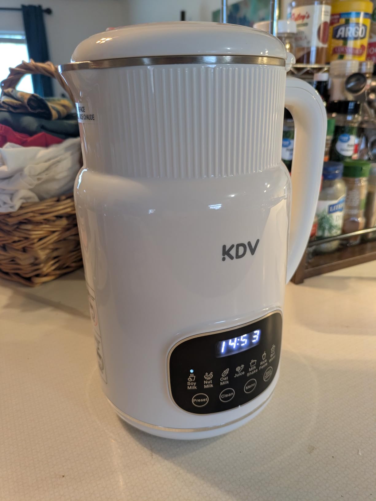 KDV Nut Milk Maker Machine, 8-in-1 Multifunction Soy Milk Maker with Stainless Steel, Homemade Soy, Almond, Oat, Coconut, Plant Based & Non-Dairy Beverages, 24H Delay Start, Keep Warm, Auto Clean customer photo 1