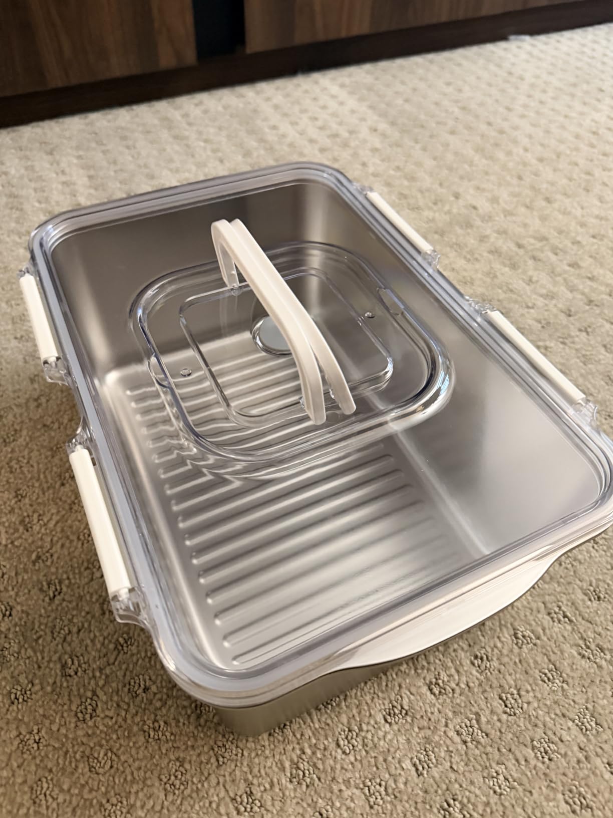 Extra Large 304 Stainless Steel Food Storage Containers with Airtight Lids - 7L/240oz Meal Prep Container for Roasting Turkey, Bread, Fruits - Oven Safe, BPA-Free, Dishwasher Safe customer photo 1