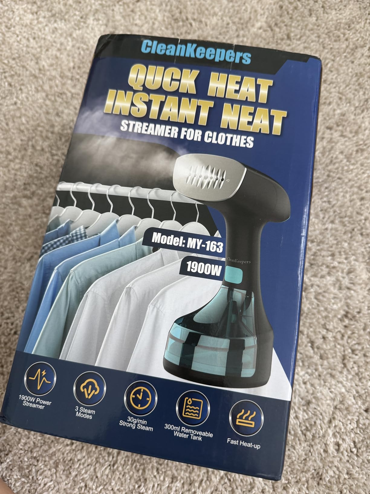 Steamer for Clothes - 1900W Strong Penetrating Steam & Fast Wrinkle Remover Portable Handheld Garment Steamer 3 Steam Settings, Fabric Brush & 300ml Big Capacity, Clothes Steamer Iron for Home Travel customer photo 1