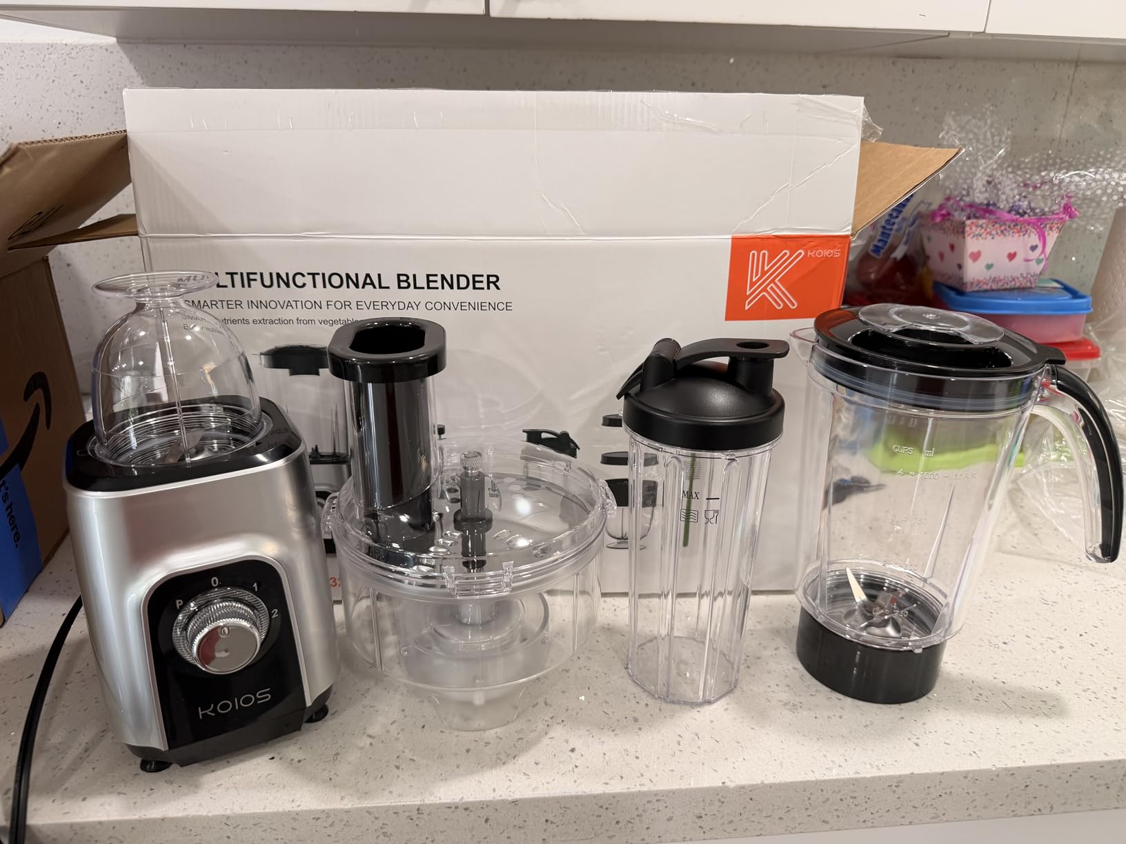 KOIOS Blender/Food Processor Combo Max 1000W, 4 in 1 34oz Pitcher, 22oz Blending Cup, Meat Grinder & Vegetable Chopper, Spice Grinder, BPA Free -All-in-One Kitchen System, Dishwasher Safe customer photo 1
