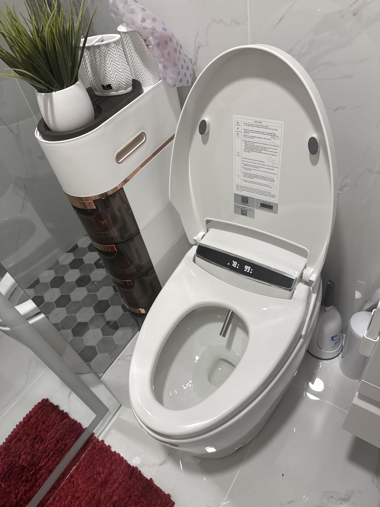Smart Toilet with Bidet Built in, Self-Cleaning Nozzle with UV Light, 1000g MaP Powerful Flush, Tankless Bidet Toilet with Dual User Memory, Auto Open & Soft Close, ADA Height for Bathroom customer photo 2