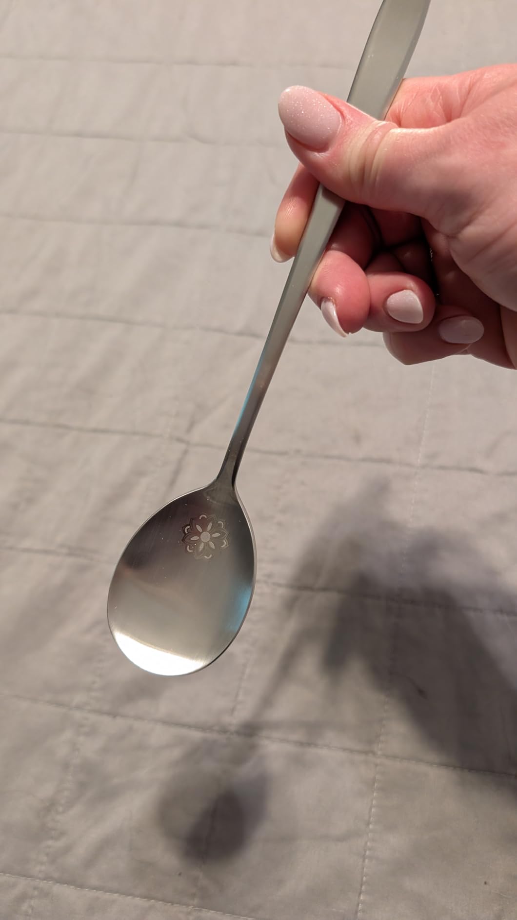 Korean Spoon and Chopsticks Set, 18/10 Stainless Steel Sujeo Gift Set for One, Laser Engraved Floral Spoon, Gift-Ready Korean Tableware customer photo 2