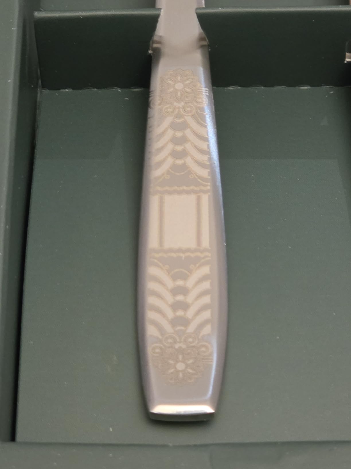 Korean Dancheong Engraved Spoon and Chopsticks Set, 18/10 Stainless Steel | Sujeo gift set for one in Korean inspired box, made in korea customer photo 2