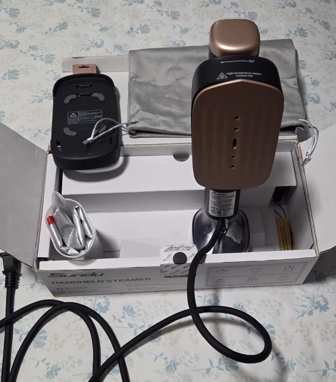 Sundu Travel Steamer for Clothes, Portable Handheld Garment Steamer, 15s Fast Heat-up, 2 Water Tanks (180 ml + 100 ml), 25 Minutes of Continuous Ironing for Travel, Home Cerulean customer photo 2