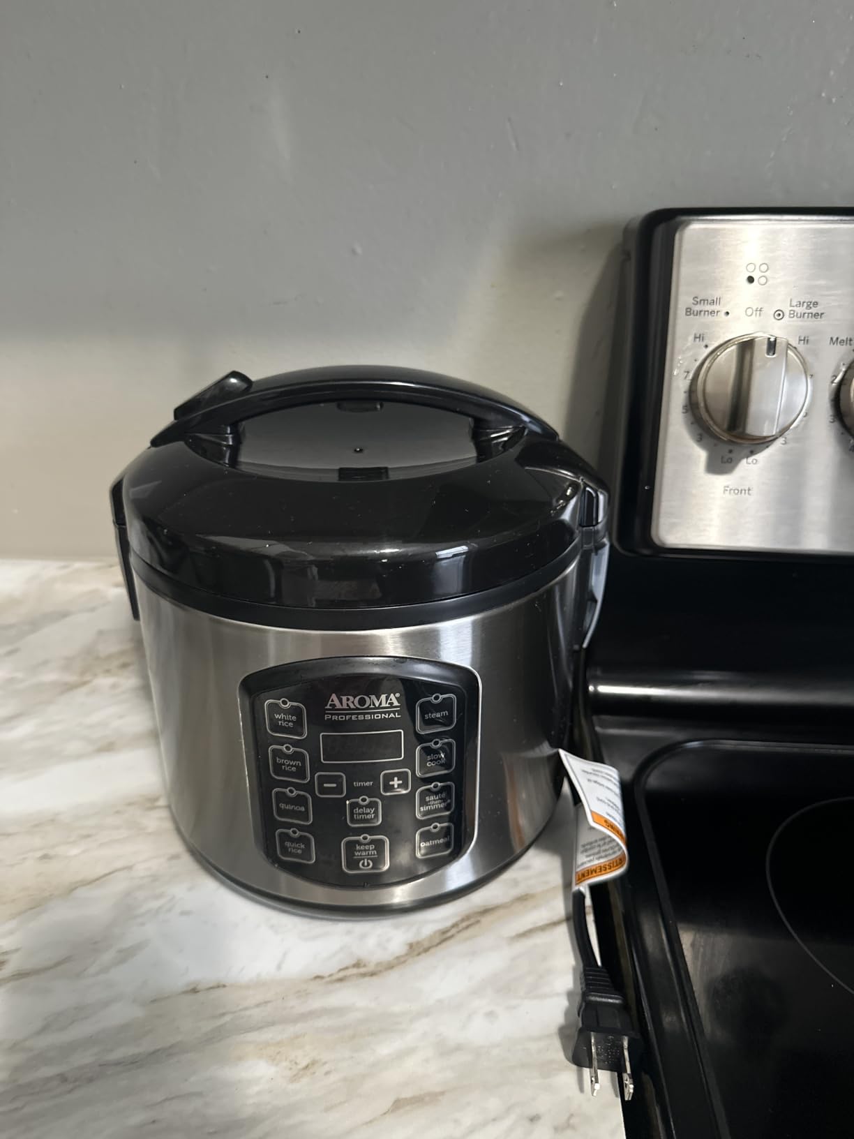 Aroma Professional Digital Rice Cooker, 10-Cup (Uncooked) / 20-Cup (Cooked), Multicooker, Slow Cooker, Steamer, Oatmeal Cooker, Egg Cooker, STS, 5 Qt, Gray, ARC-5200SG customer photo 1