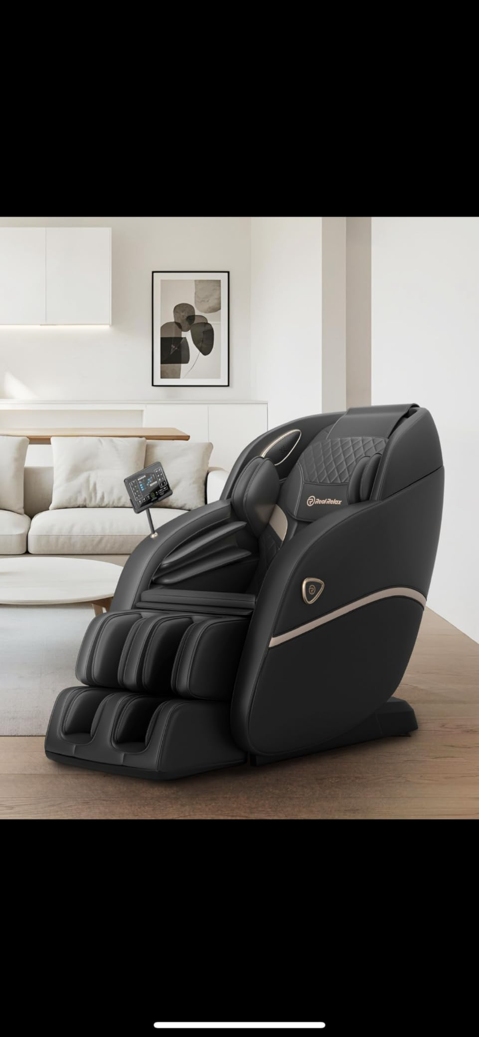 Real Relax 3D Massage Chair Full Body SL-Track Recliner Favor-22 | 16 Auto Modes, 4 Massage Techniques, Voice Broadcast, Body Scan, Foot Rollers, Zero Gravity, Bluetooth, Black customer photo 1