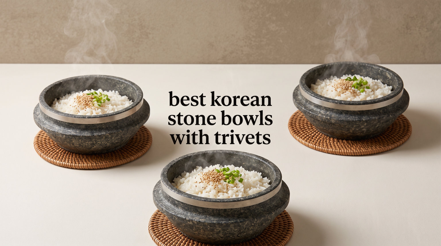 best korean stone bowls with trivets