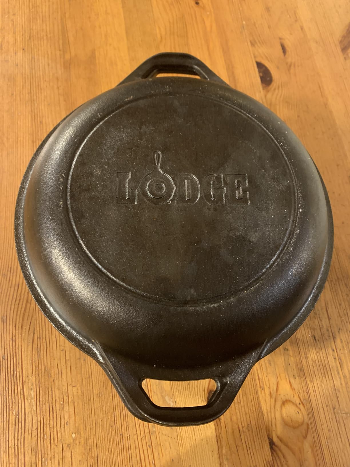 Lodge Cast Iron Double Dutch Oven, 2-in-1 Pot and Skillet Combo, 5 Quart | PFAS-Free & Non-Toxic Oven-Safe Cast Iron Dutch Oven with Loop Handle, Even Heat Retention, Ideal for Sourdough Bread Baking customer photo 1