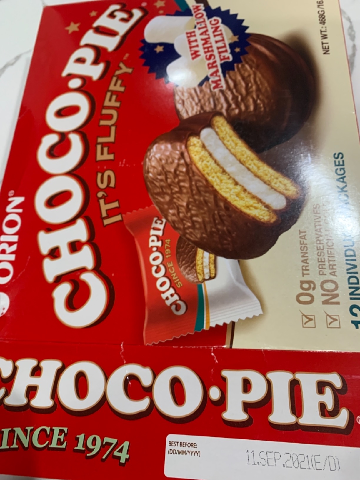 Orion Snack Pies (Choco Pie), 1.23 Ounce (Pack of 12) customer photo 1