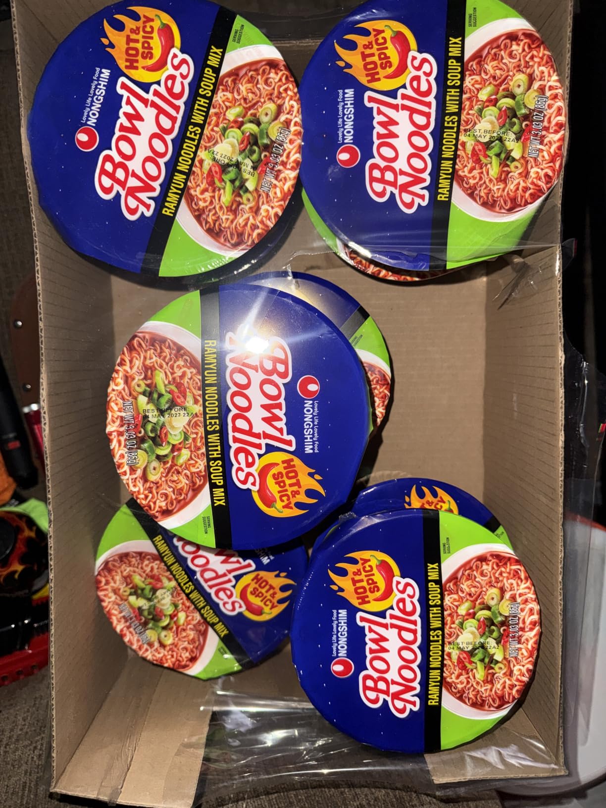 Nongshim Ramen Noodles, Gourmet Instant Ramen bowl, Premium Microwavable Noodle Soup, Hot & Spicy, 3.03 Ounce (Pack of 12) customer photo 1