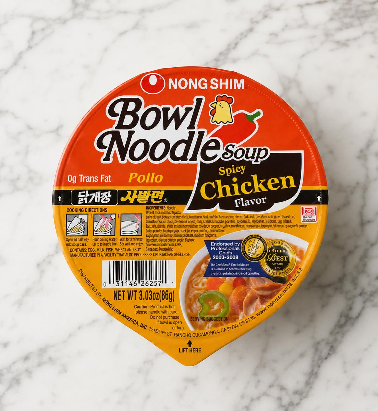 Nongshim Spicy Chicken Noodle Soup Instant Ramen, 12 Pack, Korean Microwaveable Bowl Soup Mix, Ramyun with Veggies customer photo 2