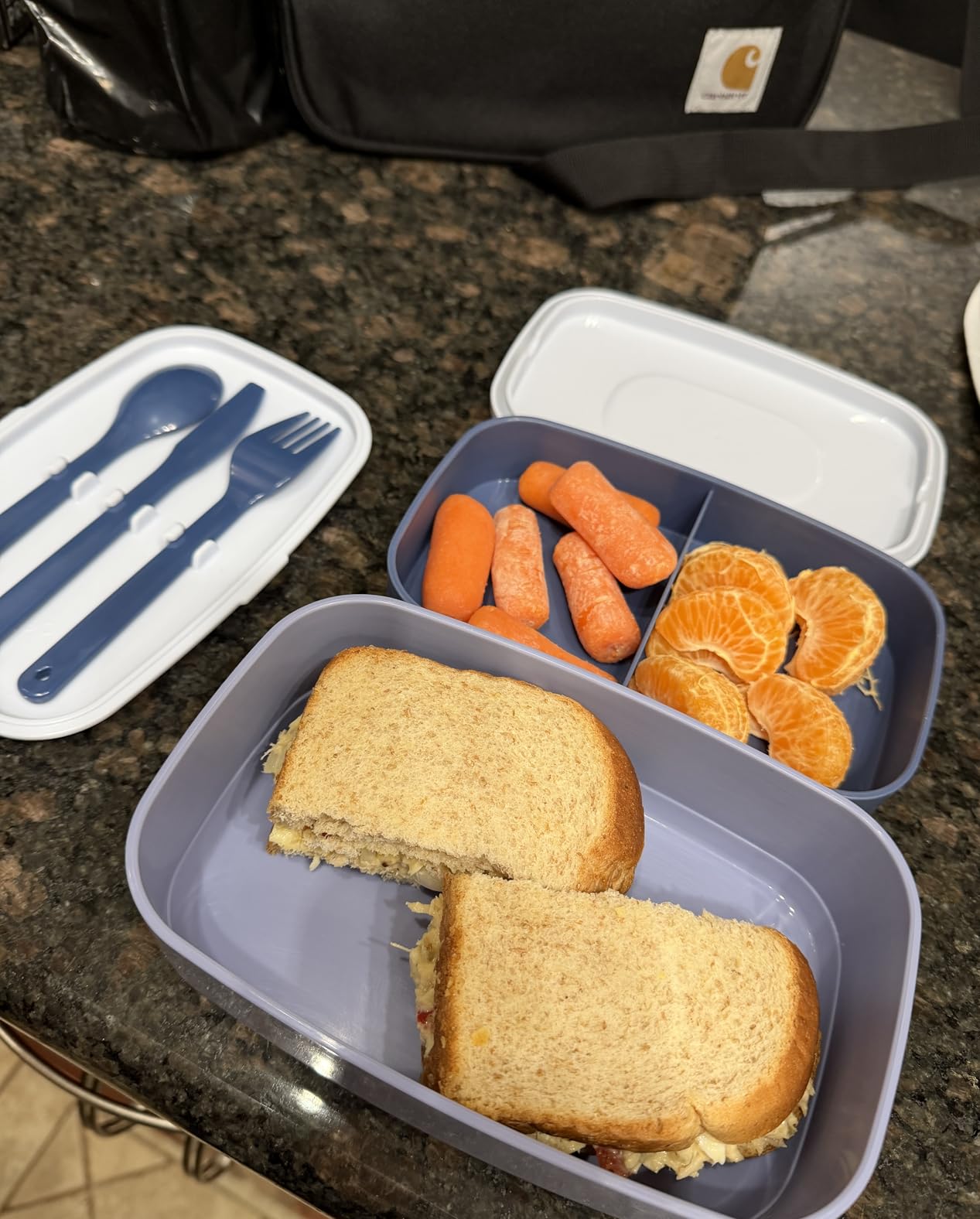 Bentgo Classic Stackable 3-Compartment Adult Bento-Style Lunch Box | Removable Utensil Set and Sealing Strap, BPA-Free, Food Container Ideal for Meal Prep, Work, and On the Go (Gray) customer photo 2
