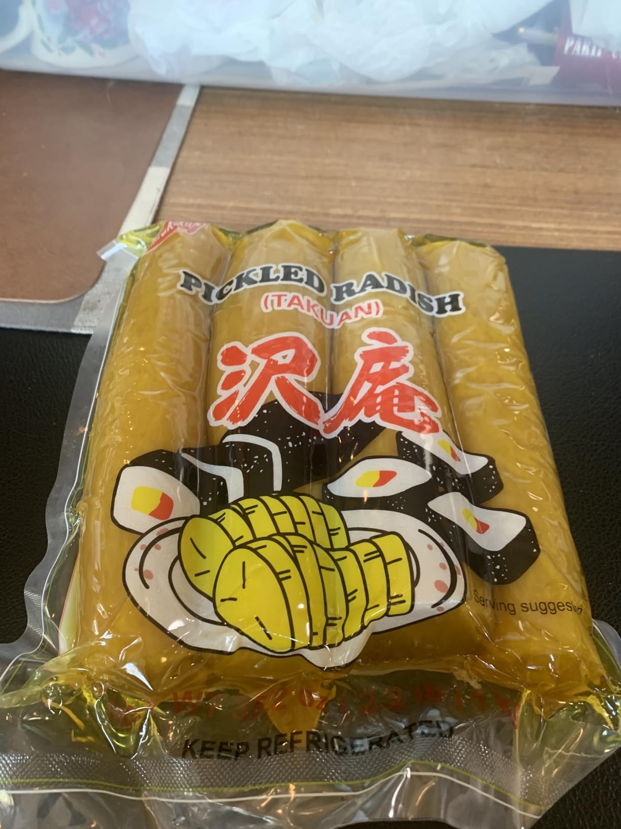 Shirakiku Pickled Radish Takuwan | Japanese Pickle with Sulfites | Ideal for Asian Sushi, Bento Boxes, Sandwiches, and Salads | (3-piece) Pack of 1, 2.2 Pounds customer photo 2