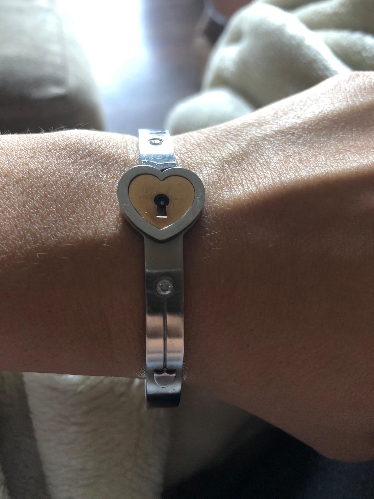 SunnyHouse Jewelry His and Hers Matching Set Couple Titanium Only You Have My Key Bangle Bracelet Simple Korean Style in a Gift Box customer photo 2