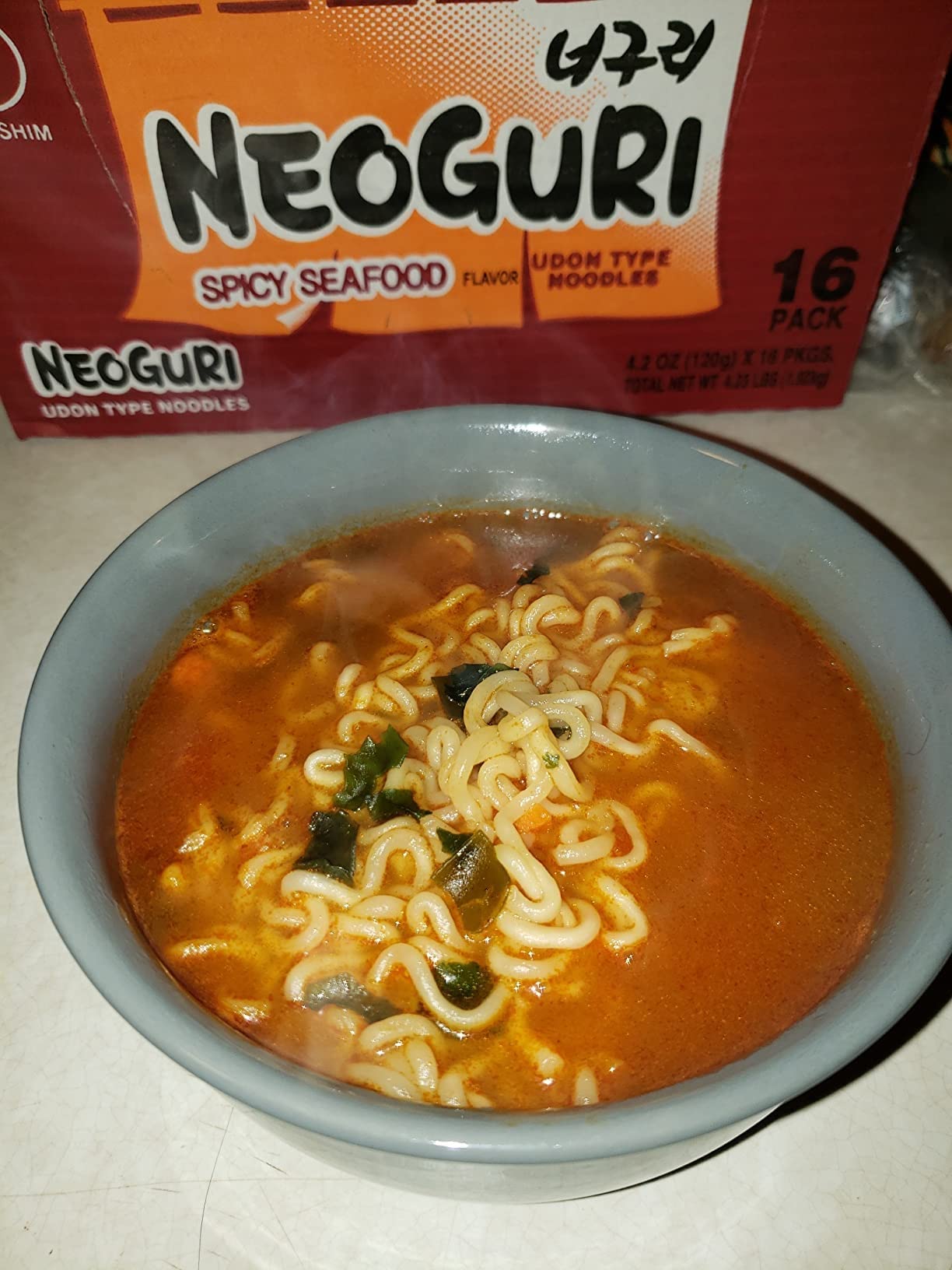 Nongshim Neoguri Spicy Seafood with Udon-Style Noodle, 4.2 Ounce (Pack of 10) customer photo 1