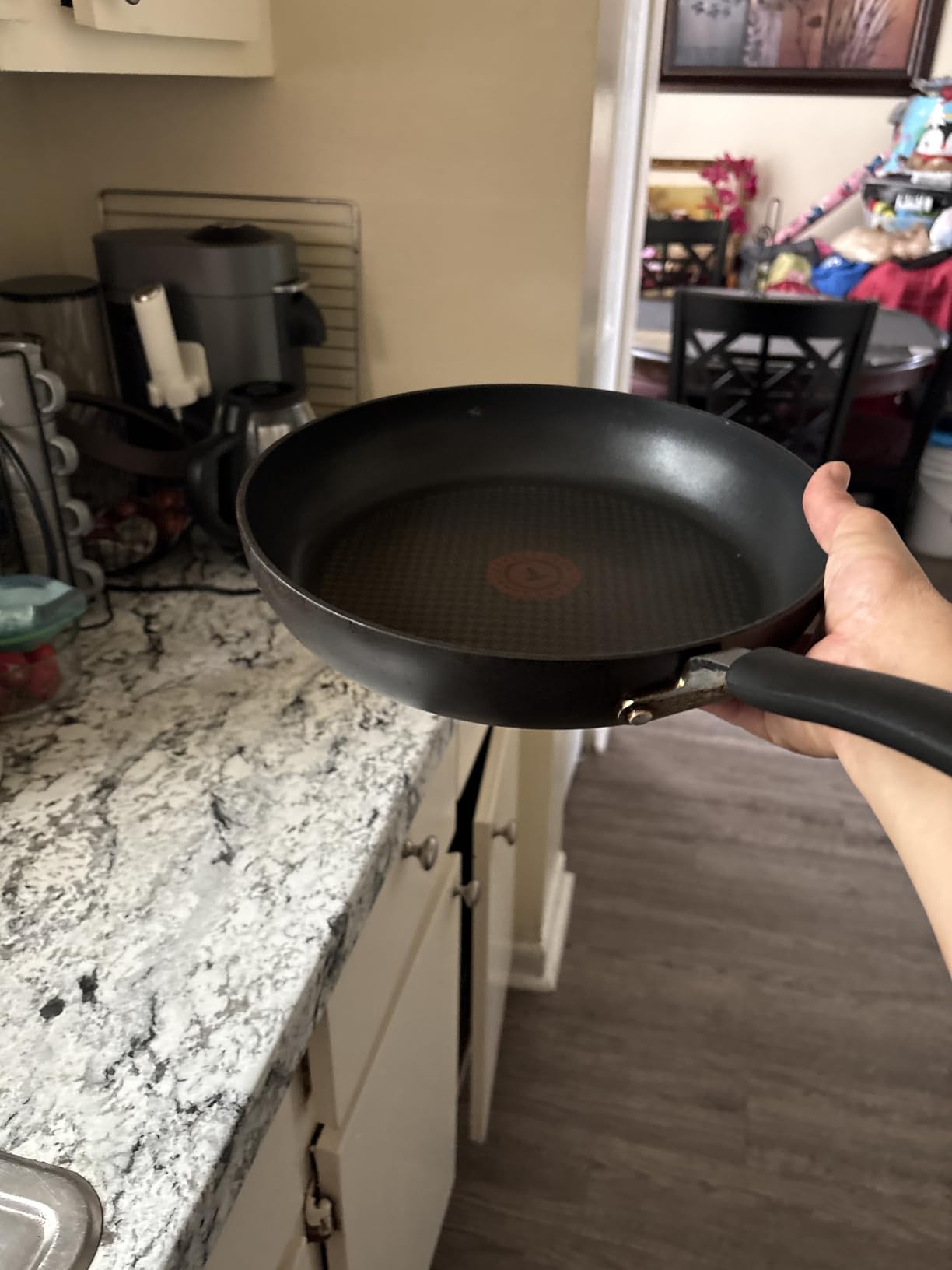 T-fal Ultimate Hard Anodized Nonstick Pots and Pans Set, 14-Piece, Onyx | Titanium nonstick coating, Thermo-Spot heat indicator, Oven safe to 400F, Dishwasher safe, All stovetops except induction customer photo 1