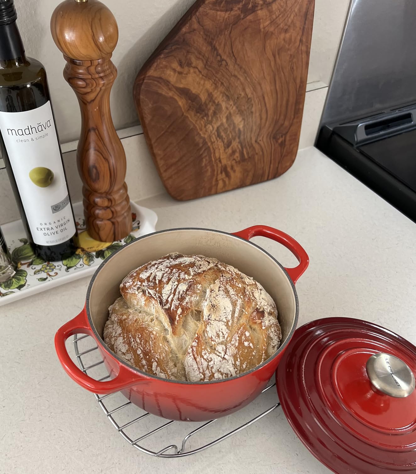 Le Creuset Enameled Cast Iron Round Dutch Oven, 7.25 qt., Flame customer photo 2