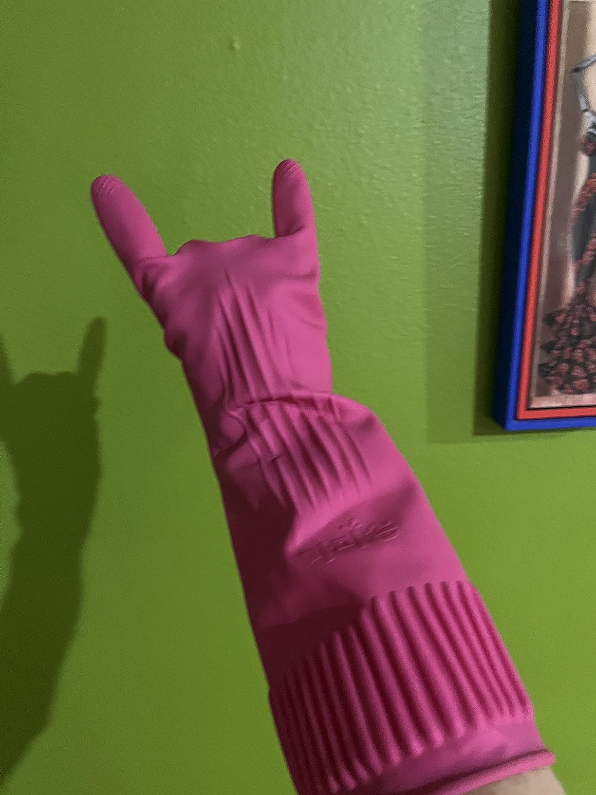 Mamison Quality Rubber Gloves Pink Size M, Waterproof Rubber Gloves 1 Pairs, Korean Home and Improvement Brand customer photo 1
