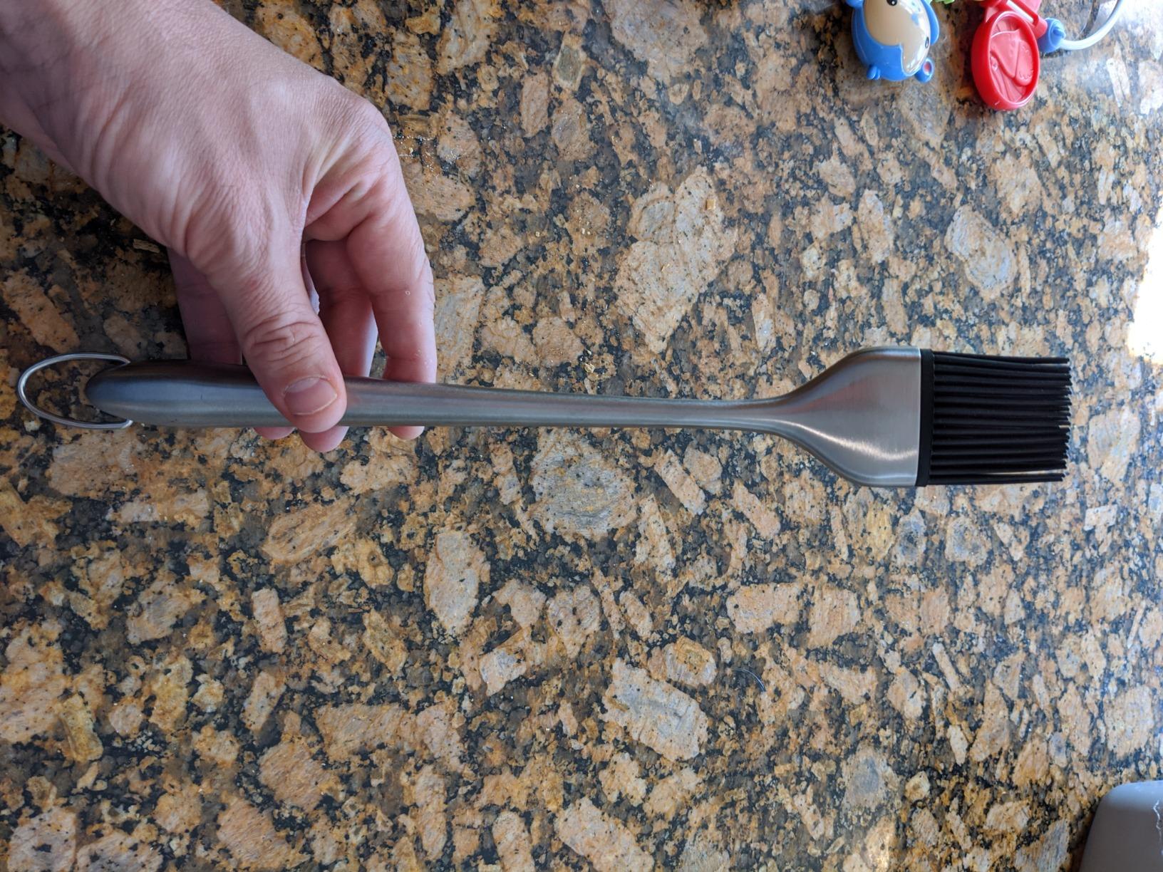 Heavy-duty BBQ Basting Brush by HQY - Silicone Bristles with 12 Inch Stainless Steel Handle customer photo 2