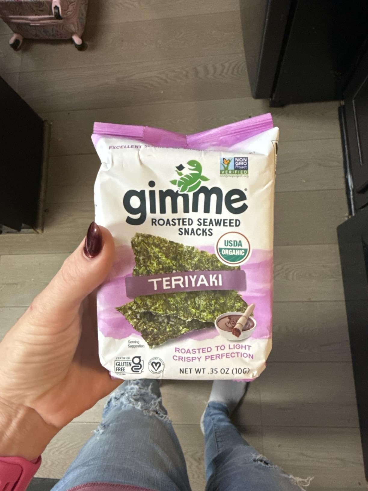 Gimme 20 CT Teriyaki Organic Roasted Seaweed Snacks, 5g, 0.17oz customer photo 1