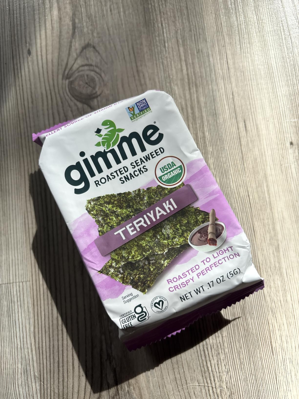 Gimme 20 CT Teriyaki Organic Roasted Seaweed Snacks, 5g, 0.17oz customer photo 2