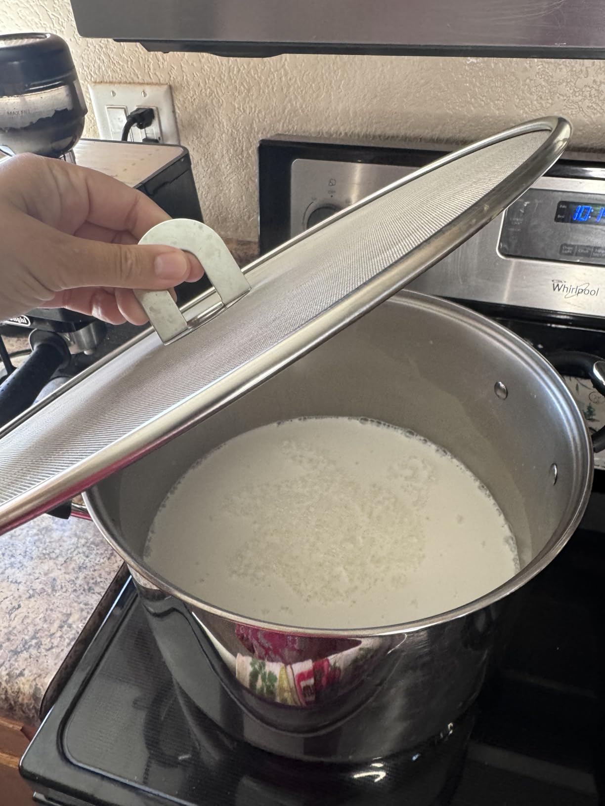 Homestia Splatter Screen for Frying Pan, 13 Inch Grease Splatter Guard - 304 Stainless Steel Ultra Fine Mesh Lids with Fold Flat Knob customer photo 1