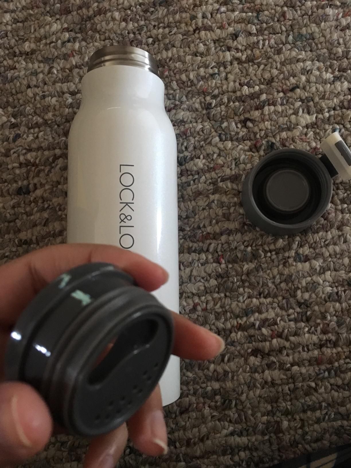 LOCK & LOCK Name Stainless Steel Vacuum Insulated Thermal Travel Mug, 17 oz (White) customer photo 1