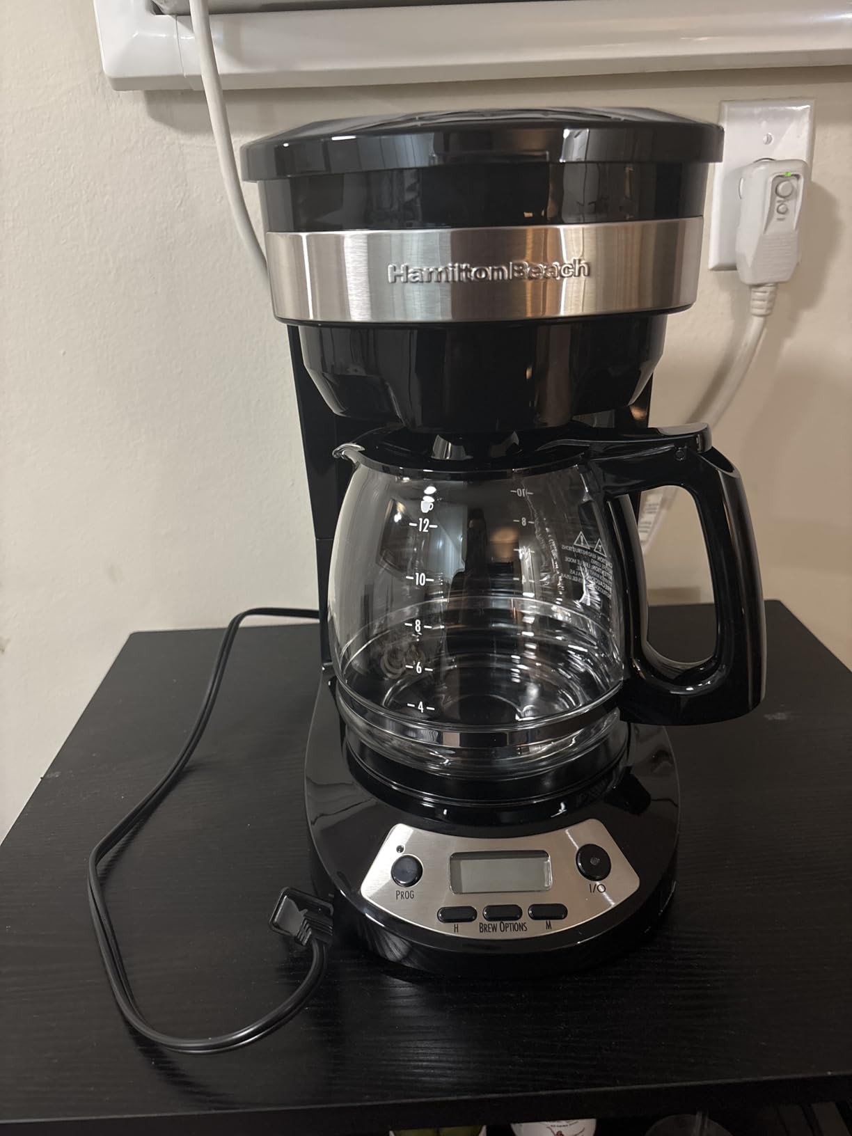 Hamilton Beach 12 Cup Programmable Drip Coffee Maker | Regular & Bold Brew Options | Auto Pause and Pour | Glass Carafe | Black with Stainless Accents | 46299J customer photo 1