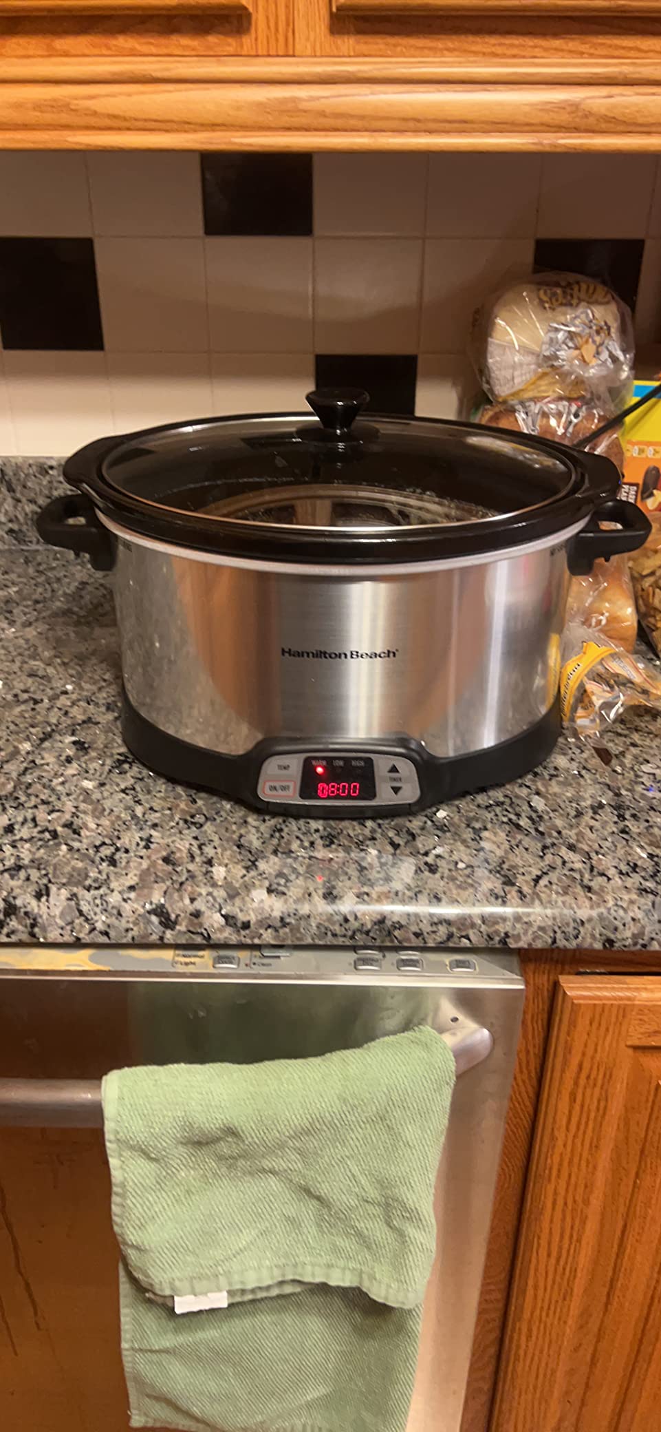 Hamilton Beach Set & Forget 8 Quart Programmable Slow Cooker, Flexible Cooking Options With 3 Heat and Adjustable Time Settings, Dishwasher-Safe Stoneware Crock & Glass Lid, Silver customer photo 2