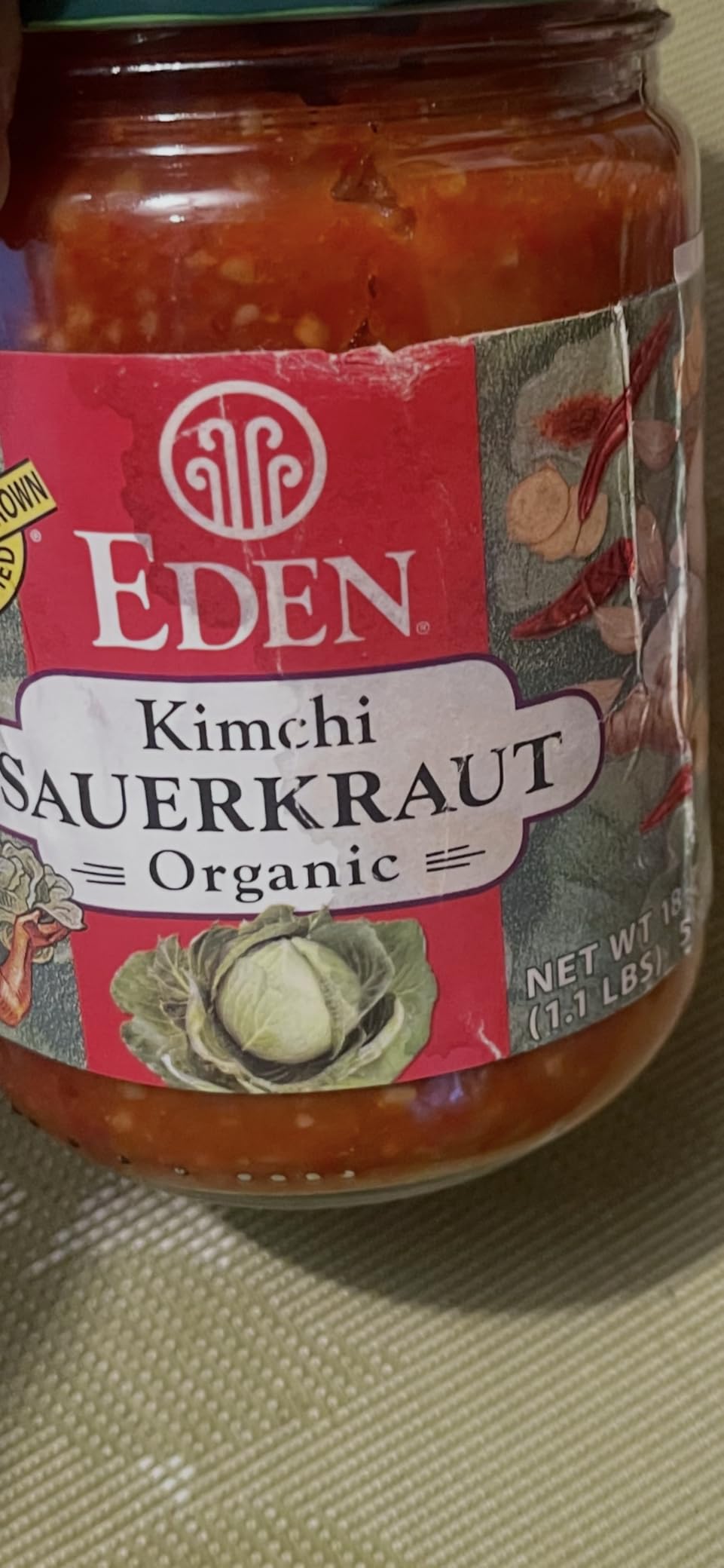 Eden Organic Sauerkraut, 18 oz Glass Jar, Kimchi, Fine Cut customer photo 1