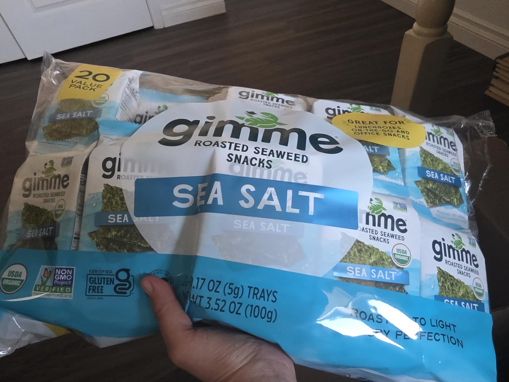 Gimme 20 CT Sea Salt Organic Roasted Seaweed Snacks, 5g, 0.17oz customer photo 2