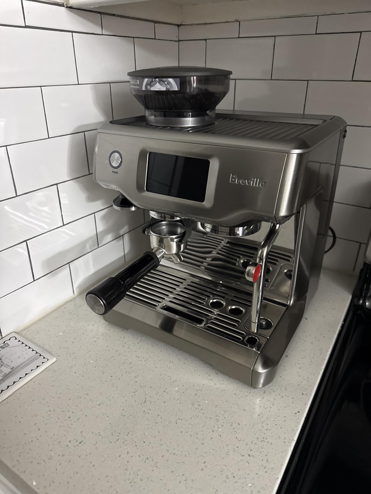 Breville BES880BSS Barista Touch Espresso Machine, Brushed Stainless Steel - Pull barista-quality espresso shots, lattes and cappuccinos at home with semi-automatic coffee maker with built-in grinder customer photo 1