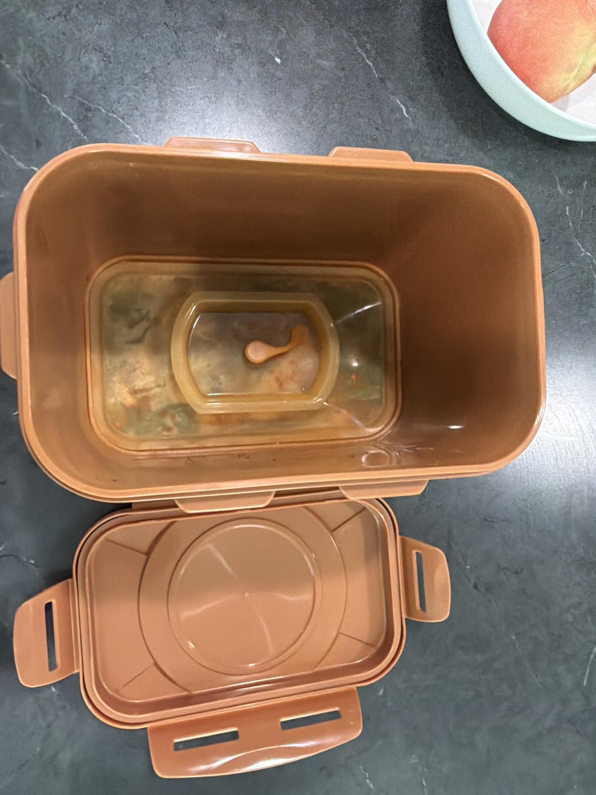 e-jen Premium Kimchi, Sauerkraut Container Probiotic Fermentation with Inner Vacuum Lid (Earthenware Green, 0.9 gal/ 3.4L) customer photo 2