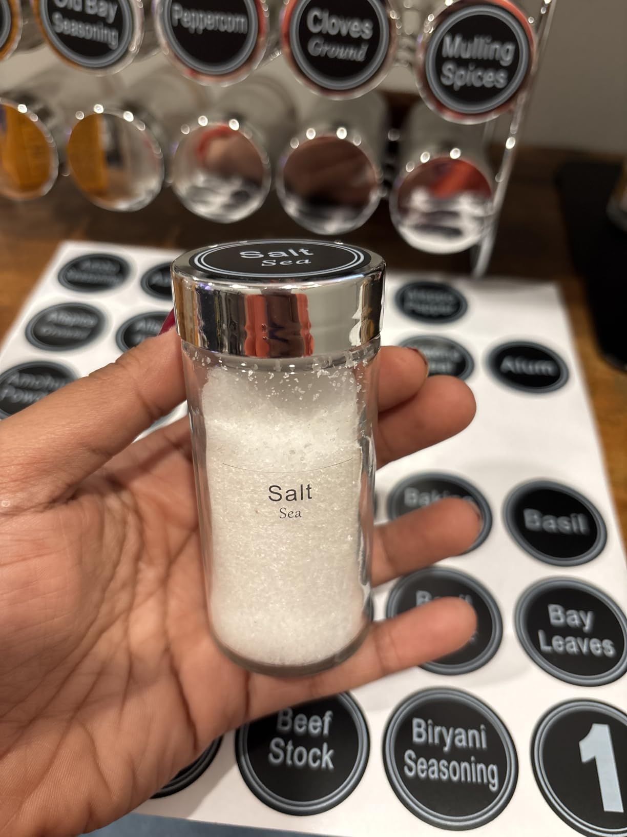 SWOMMOLY 771 Printed Spice Jar Labels with Extra Write-on Labels, Chalk Pen | Chalkboard Spice Labels Kit Including 340 Pre-Printed, 56 Blank, 15 Pantry Stickers and 360 Transparent Spice Labels Set customer photo 1