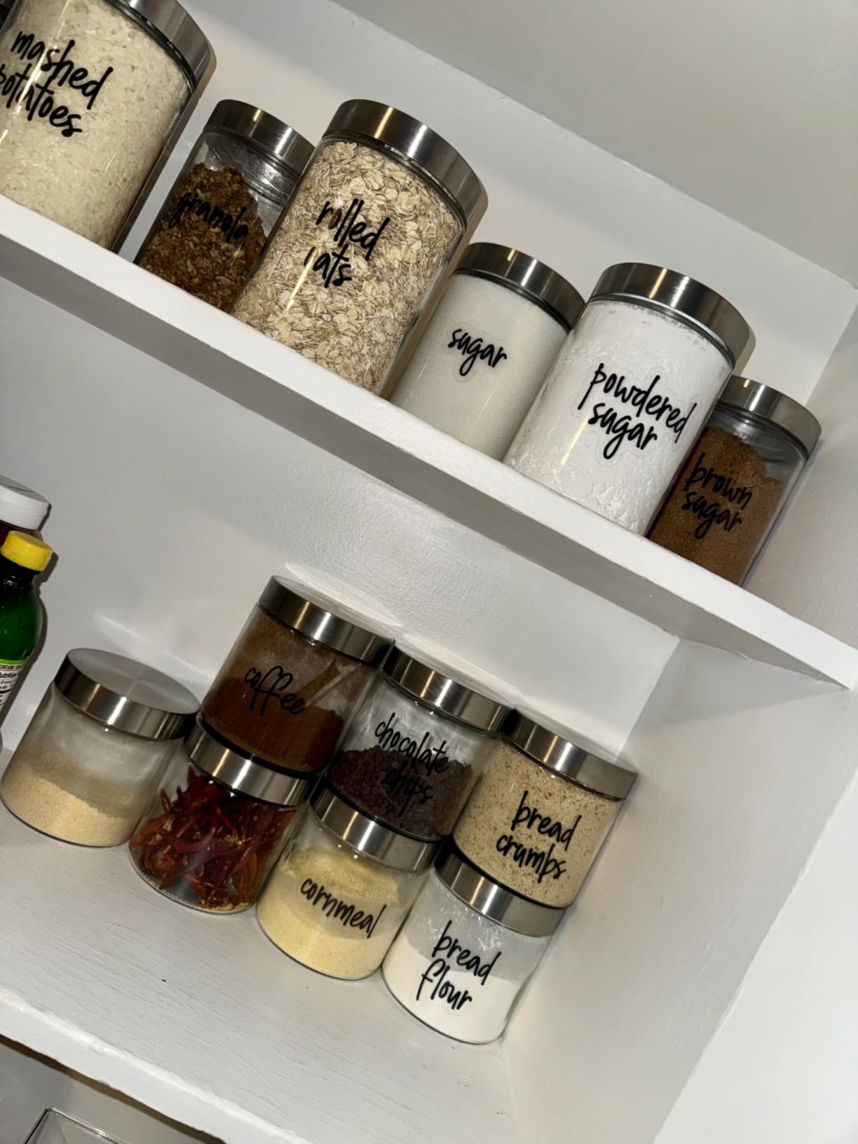 Talented Kitchen Pantry Labels for Food Containers - 157-Piece, Black Script Vinyl - Jar & Bin Labels & Food Storage Organization Stickers customer photo 2