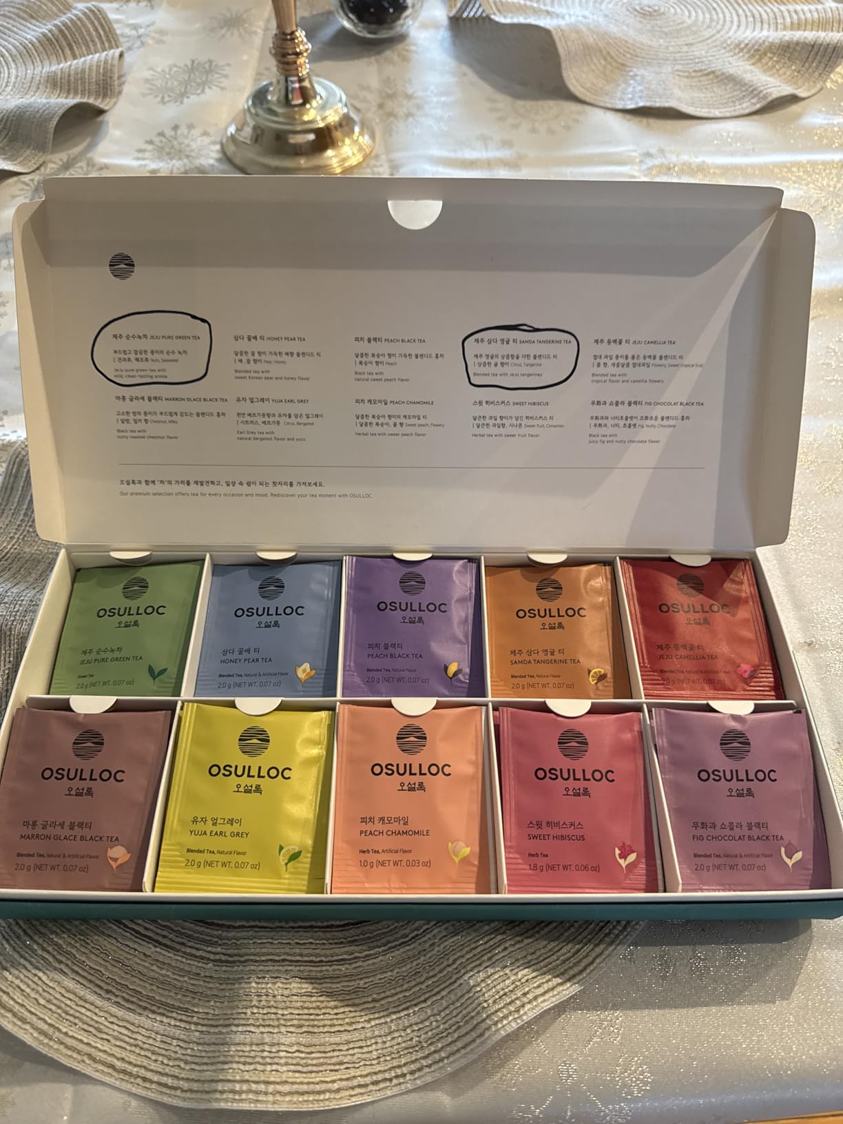 OSULLOC Premium Tea Collection (40 count, 10 flavors x 4 ea), Self Care Sampler Gift Box Variety Pack, Premium Organic Pure & Blended Tea from Jeju customer photo 3