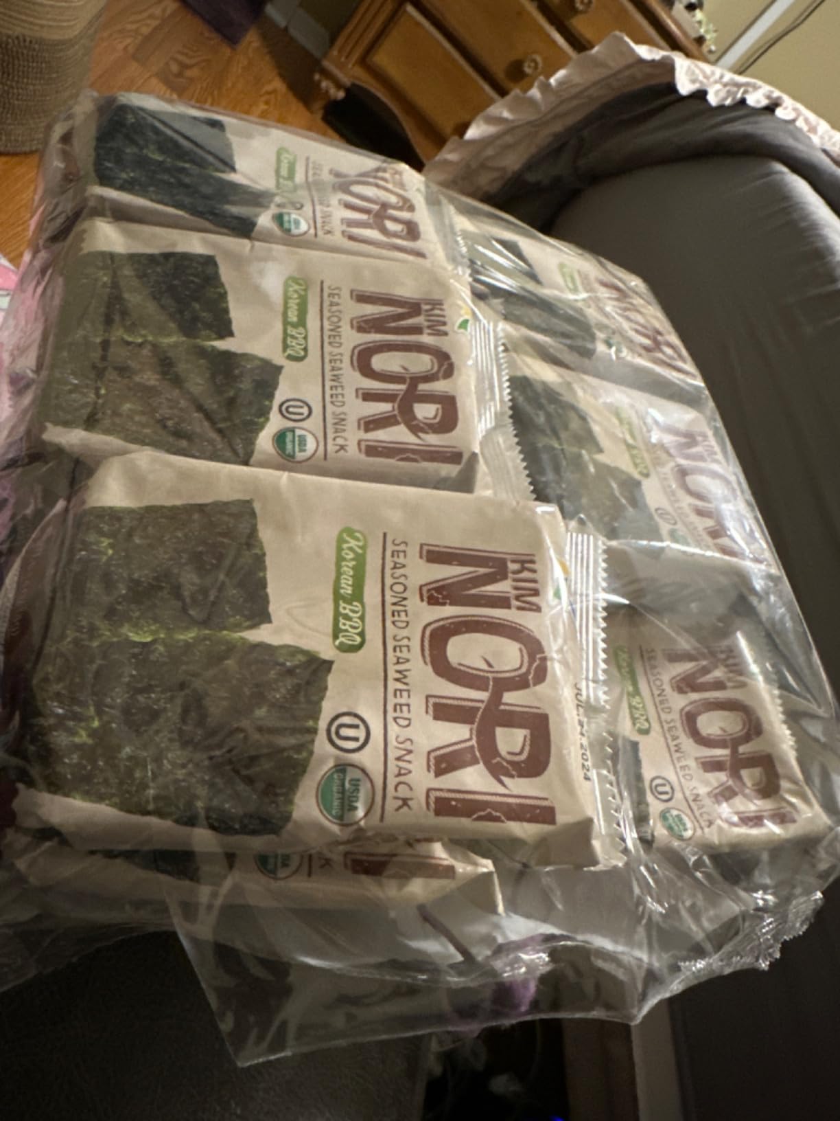 KIMNORI Premium Organic Seaweed Snacks - Crispy Korean BBQ (KBBQ) Laver, 12 Individual Packs customer photo 2