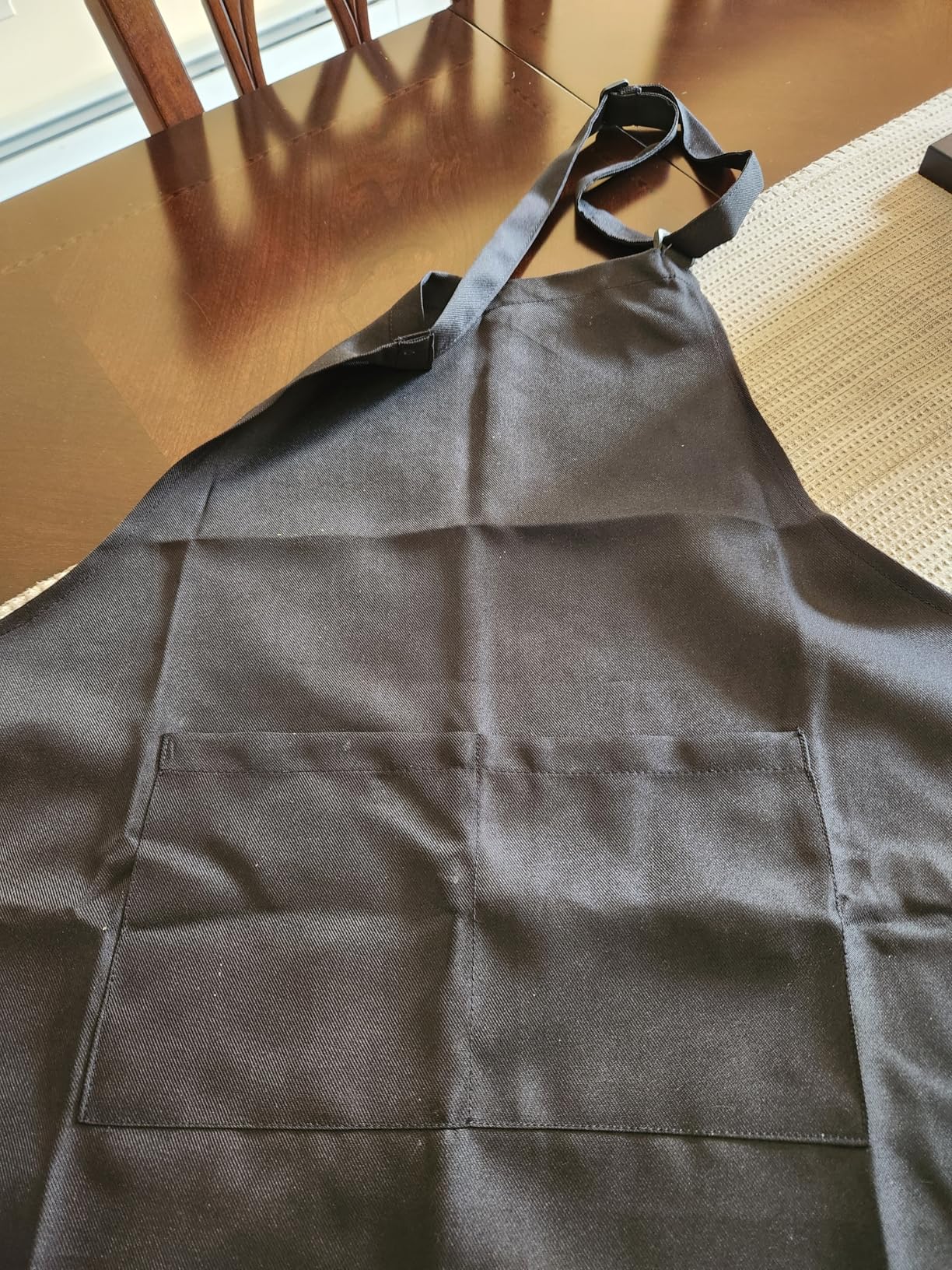Will Well Chef Apron for Men and Women - 33 in x 27 in Large with 38 in Waist Ties for a Comfy and Snug Fit, Durable and Lightweight, with 2 Spacious Pockets for Your Cooking Essentials - 1-Pack, Black customer photo 2
