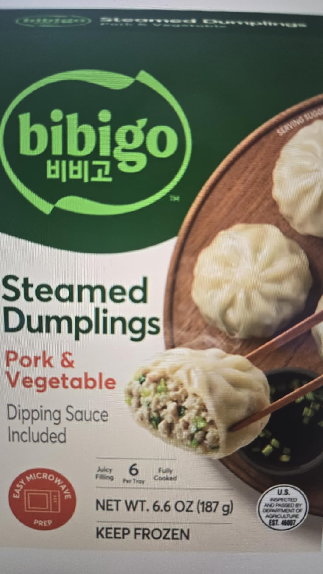 Bibigo Steamed Dumpling Pork Vegetable, 6.6 Ounce customer photo 1