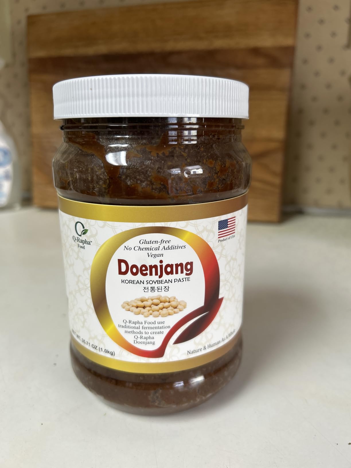 Q-Rapha Premium Korean Doenjang (Soybean Paste), Gluten-free Non-GMO Unpasteurized Artisanal, Aged over 3 Years (17.9 oz) customer photo 1