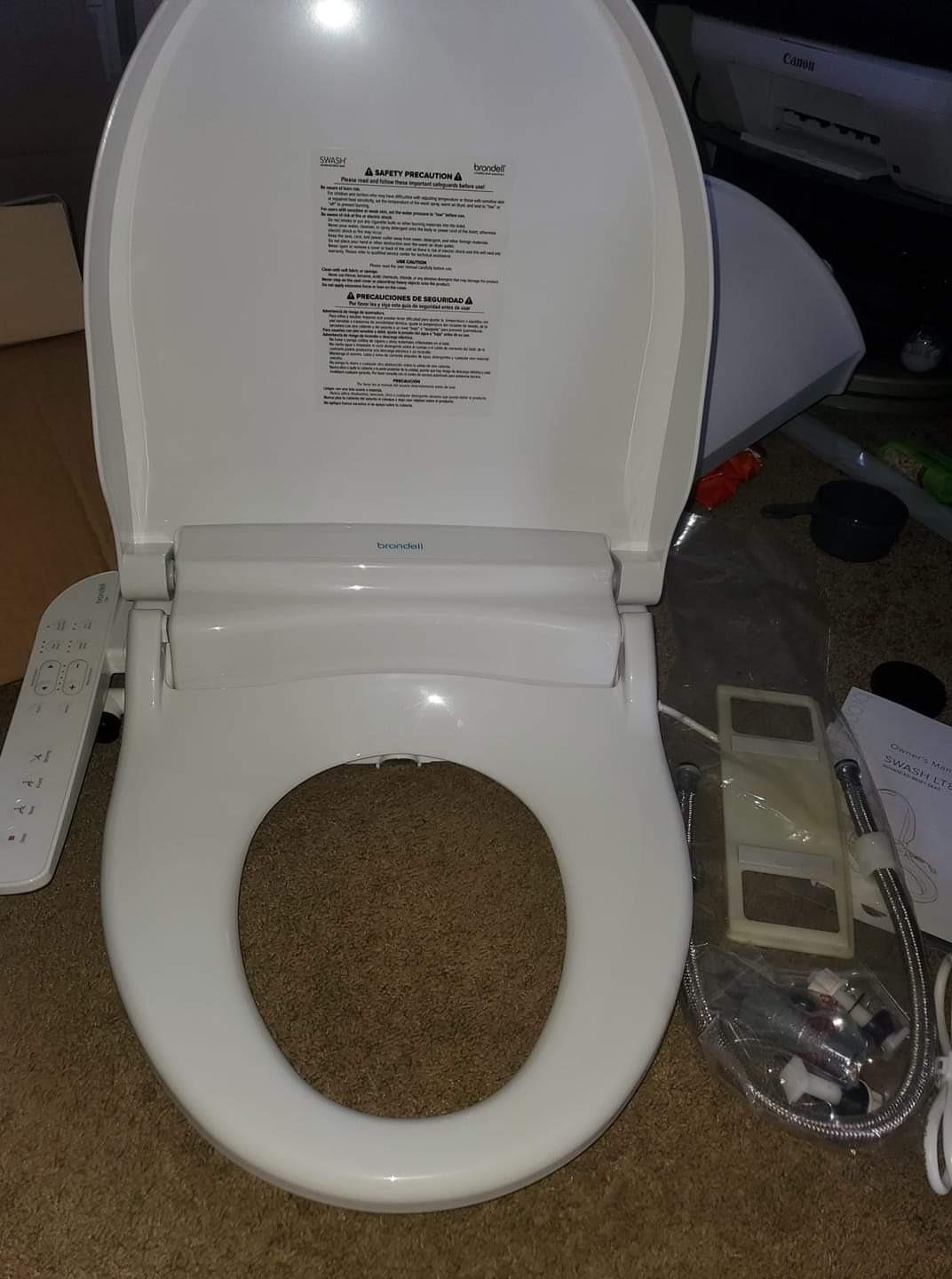 LT89 Electric Bidet Toilet Seat, Fits Round Toilets, White - Side Arm Control, Warm Water Wash, Strong Wash Mode, Stainless-Steel Nozzle, Nightlight and Easy Installation customer photo 2